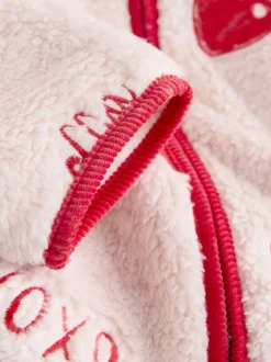 Next Rose/rouge motif cœurs - Polaire Borg à fermeture éclair New