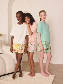 Next Rose/vert à fleurs - Pyjama court 3 Pack (3-16ans) New