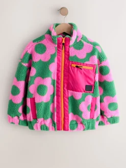 Next Rose/vert - Zip Up Borg Jacket (3-16yrs) Sale