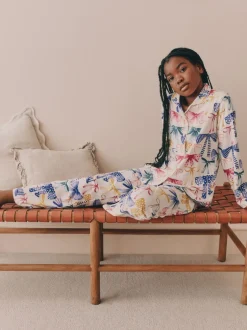 Next Rose/Vert Nœud Imprimé - Pyjama boutonné (3-16 ans) New