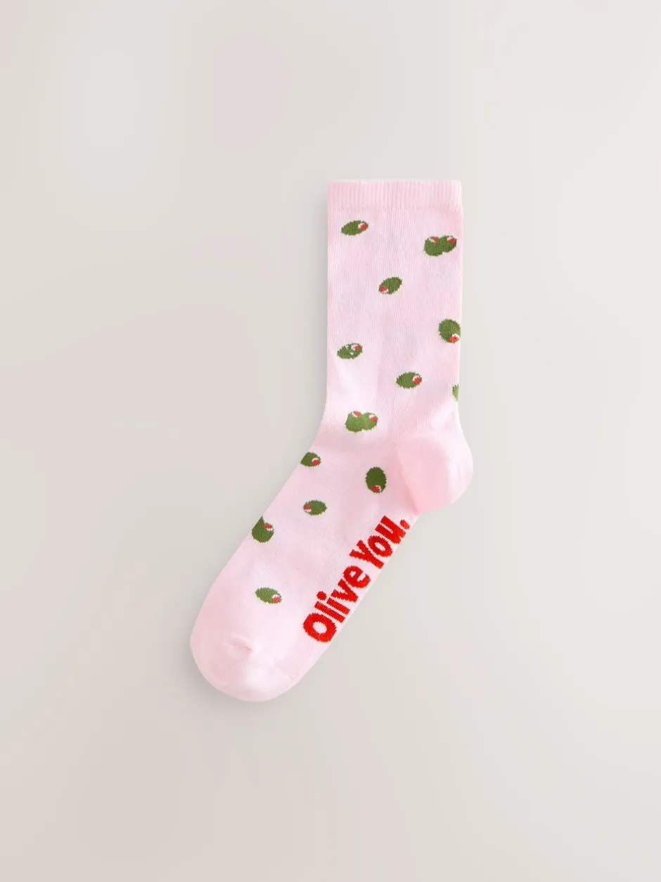 Next Rose/vert 'Olive You' - Paquet de chaussettes de cheville 4
