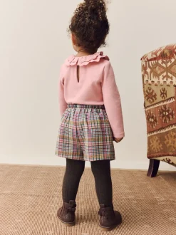 Next Rose/vison - Ensemble jupe à carreaux et collants (3mois-7ans) Outlet