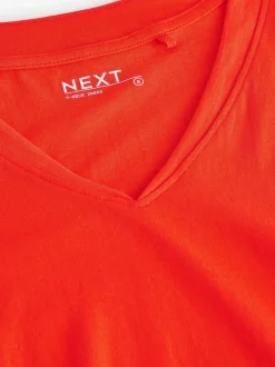 Next Rouge - 100% coton Mancherons Col en V Mini robe Online