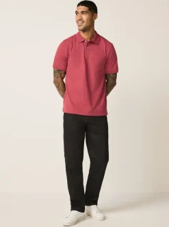 Next - Ajustement régulier - Polo Manches courtes Pique Rouge