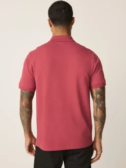 Next - Ajustement régulier - Polo Manches courtes Pique Rouge