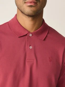 Next - Ajustement régulier - Polo Manches courtes Pique Rouge