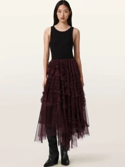All Saints Rouge - Allsaints Jen Tulle Jupes New