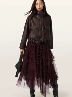 All Saints Rouge - Allsaints Jen Tulle Jupes New