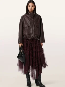 All Saints Rouge - Allsaints Jen Tulle Jupes New