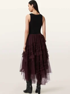 All Saints Rouge - Allsaints Jen Tulle Jupes New