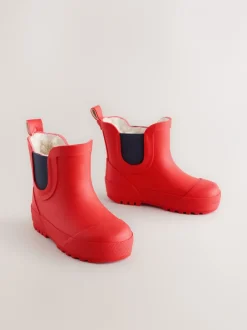 Next - Bottines en caoutchouc avec doublure chaude Rouge Discount