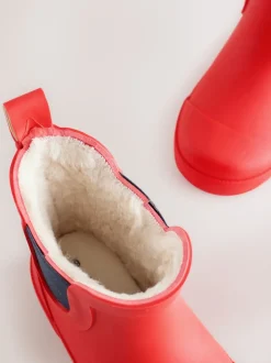 Next - Bottines en caoutchouc avec doublure chaude Rouge Discount