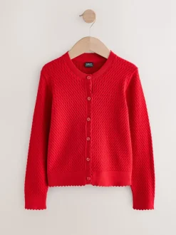 Next Rouge - Cardigan scolaire en maille torsadée riche en coton (3-16ans) Discount