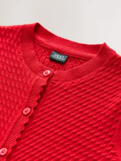 Next Rouge - Cardigan scolaire en maille torsadée riche en coton (3-16ans) Discount