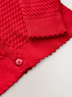 Next Rouge - Cardigan scolaire en maille torsadée riche en coton (3-16ans) Discount