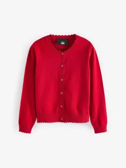 Next Rouge - Cardigan scolaire à bord festonné Cotton Rich (3-16ans) Hot