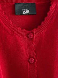 Next Rouge - Cardigan scolaire à bord festonné Cotton Rich (3-16ans) Hot
