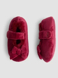 Jojo Maman Bébé Rouge - Chaussons Ballerines en velours à nœud Best