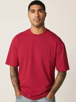 Next - Coupe ample - T-shirt épais Rouge Discount