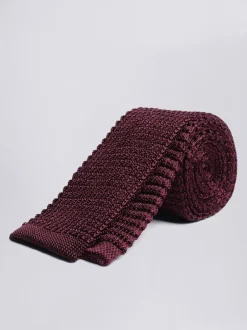 MOSS - Cravate en soie tricotée Rouge New