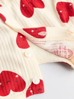 Next Rouge - Cœur Frill imprimé Bébé 100% Coton Romper Sale