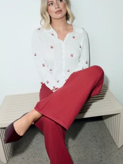 Next - Jean large Rouge Hot