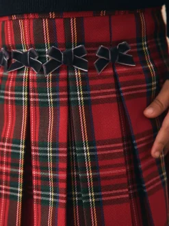 Next Rouge - Jupe à nœud en tartan avec collants bleu marine (3mois7ans) Sale
