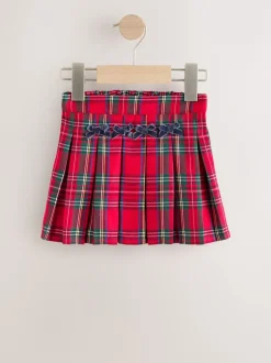 Next Rouge - Jupe à nœud en tartan avec collants bleu marine (3mois7ans) Sale