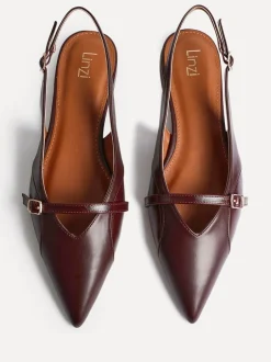 Linzi Rouge - Chaussures de ballet à bout pointu Prague avec boucle Discount