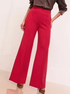 Lipsy Rouge - Pantalon large taille haute Discount