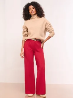 Lipsy Rouge - Pantalon large taille haute Discount