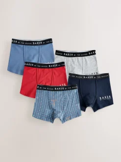 Baker by Ted Baker Rouge - Lot de 5 boxers garçon Outlet