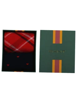 Gant Rouge - Lot de 2 paires de chaussettes à carreaux et cœurs Best