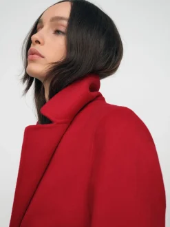 Reiss Rouge - Manteau Lucia en laine Blend à double boutonnage à coutures invisibles Discount