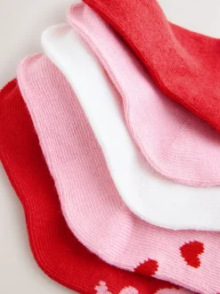 Next Rouge - Nœud Bébé Chaussettes 5 Lot (0mths-2yrs)