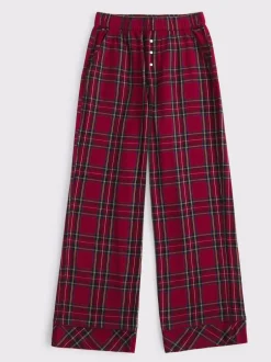 Abercrombie & Fitch Rouge - Pantalon de pyjama en flanelle à carreaux Clearance