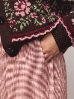 Next Rouge - Pantalons Jambe large Vichy Best