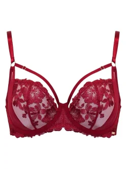 Pour Moi Rouge - Inde Bold Fleuri Broderie Non Pad Soutiens-gorge Outlet