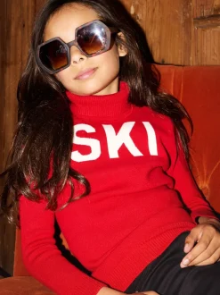 The Little Tailor Rouge - Pull de Noël Kids Ski Text New