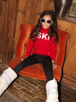 The Little Tailor Rouge - Pull de Noël Kids Ski Text New