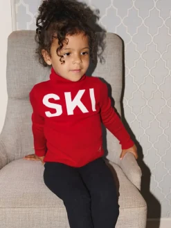The Little Tailor Rouge - Pull de Noël Kids Ski Text New