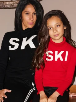 The Little Tailor Rouge - Pull de Noël Kids Ski Text New