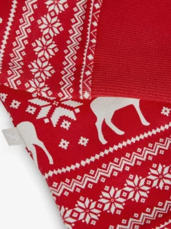 The Little Tailor Rouge - Kids Reindeer Noël Motif Fair Isle 100% Coton Tout-en-un Online