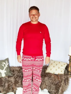 The Little Tailor Rouge - - Pyjama de Noël à motif Fair Isle de renne pour homme New