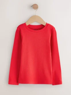 Next - Top côtelé à manches longues (3-16ans) Rouge Hot