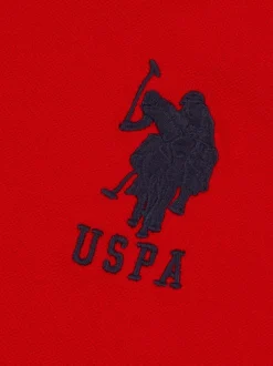U.S. Polo Assn - . Coupe classique Mens Player 3 Pique 100% Cotton Polos Rouge Sale