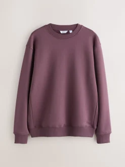 Next - Ajustement régulier - Sweat-shirt épais à Col rond riche en coton Rouge baie Online