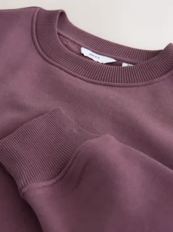 Next - Ajustement régulier - Sweat-shirt épais à Col rond riche en coton Rouge baie Online