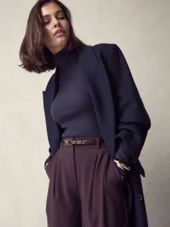 Next Rouge baie - Ceinture N. Premium Skinny Made In Italie en Cuir New