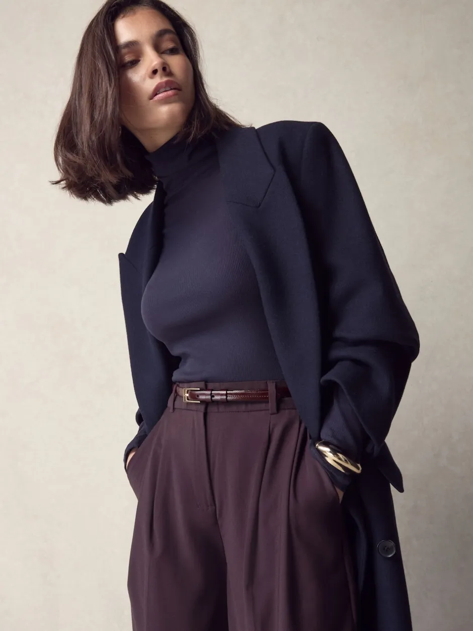 Next Rouge baie - Ceinture N. Premium Skinny Made In Italie en Cuir New